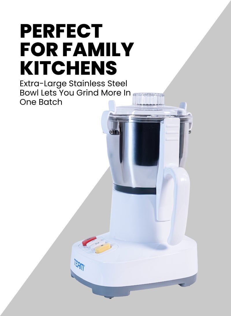 TEAM Powerful & Large Electric Grinder 400W | Stainless Steel Blades | 300g Capacity | 2-Speed + Pulse | Coffee, Spices, Nuts & Dry Food Grinder | Heavy-Duty  Multi-Purpose Grinder - Image 3